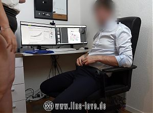 Hot secretary Lina Love in a miniskirt fucked, fingered and impregnated by her boss